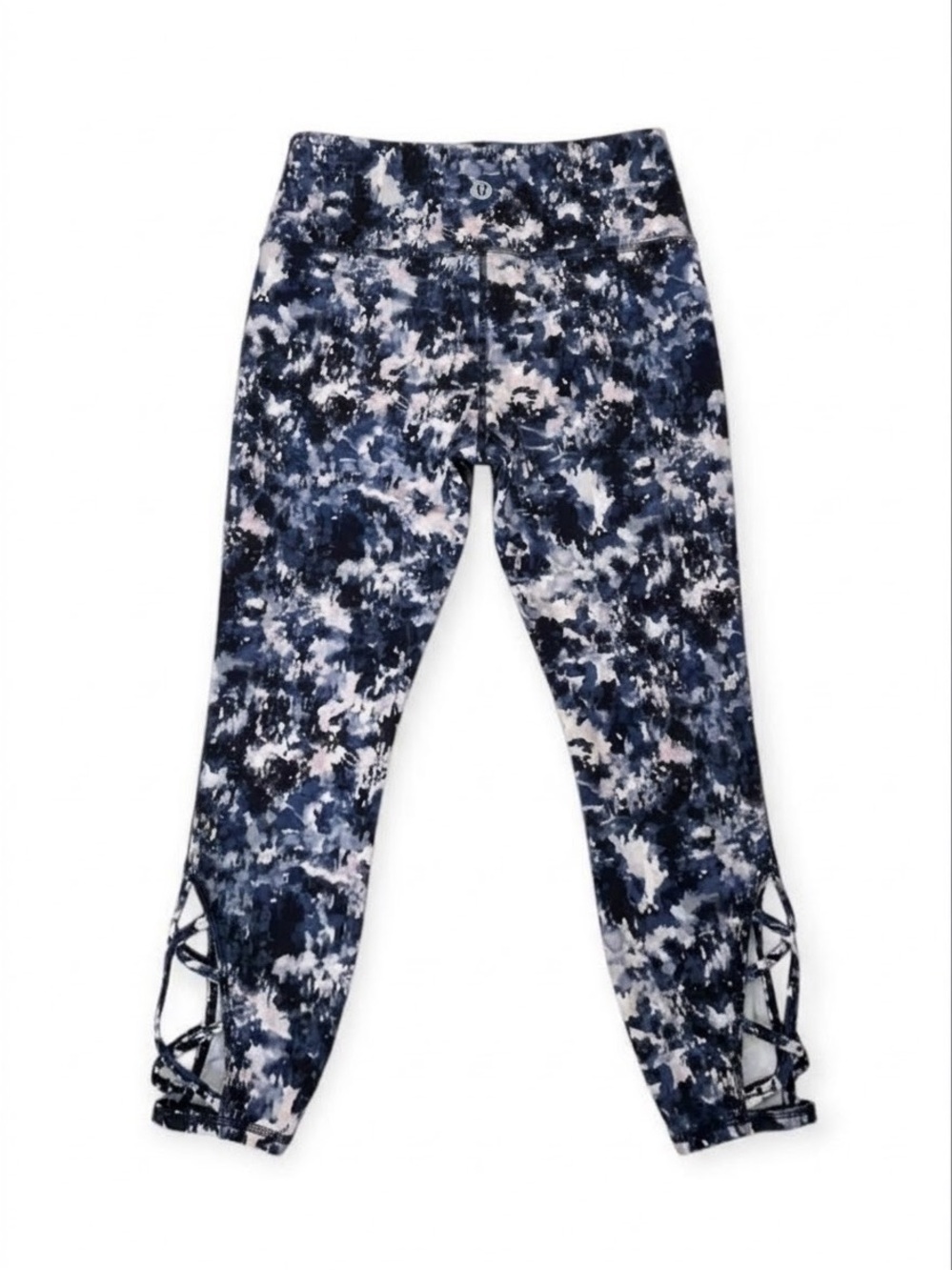 GAIAM Blue Lattice Cutout Yoga Workout Pants XS